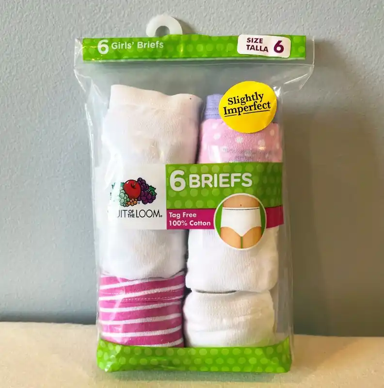 High Quality Underwear: Girls, Size 6, Briefs, Assorted Colors (Pack of 6 Briefs)