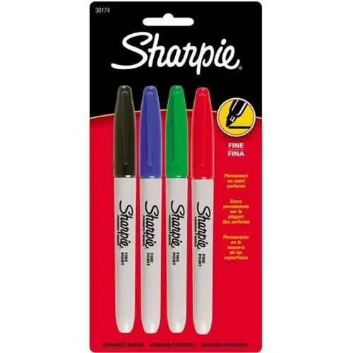 Markers: Permanent Ink, Fine Point, Assorted Colors, 4-Pack Crafted