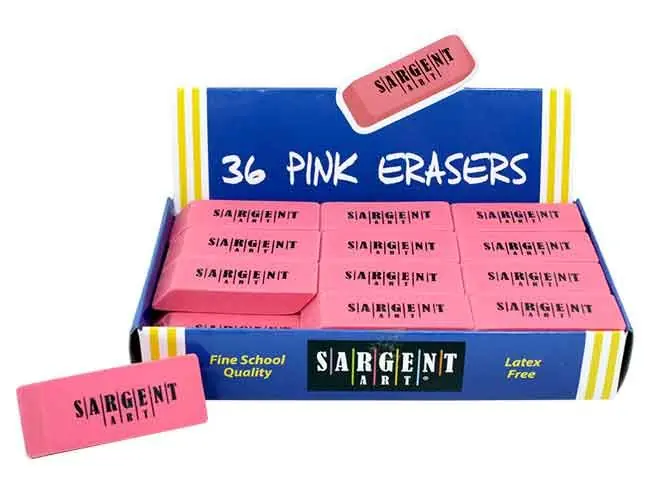 Express Delivery Eraser: 36-Pack, Pink, Large (Carton of 5 36-Packs, 180 Total)