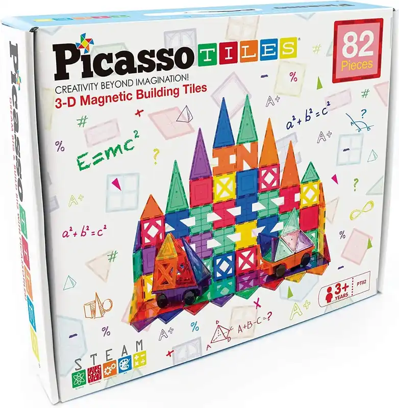 Trending PicassoTiles 82 Piece Magnetic Building Tile Set