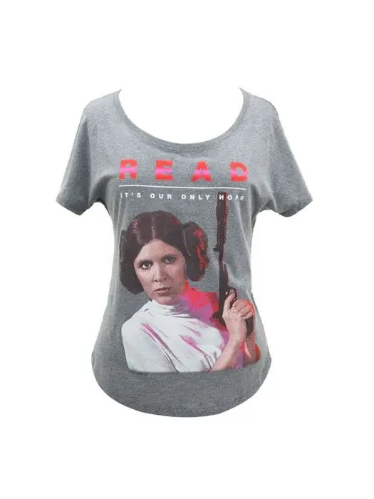Latest Star Wars: Princess Leia READ Relaxed Fit T-Shirt (Women's Medium) (Carton of 30 Shirts)