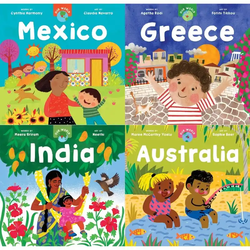 Secure Checkout Our World Set #2: Greece, Mexico, India, Australia (Collection of 12 Board Books)