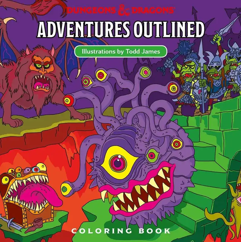Free Returns Dungeons & Dragons: Adventures Outlined Coloring Book (Carton of 14 Activity Books)