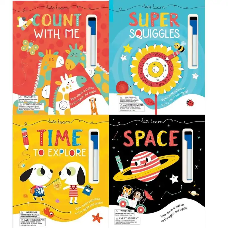 Latest Let's Learn Wipe-Clean Collection (Collection of 12 Activity Books)
