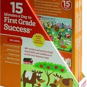 15 Minutes a Day to First Grade Success Kit (Carton of 60 Activity Books) One Day Deal